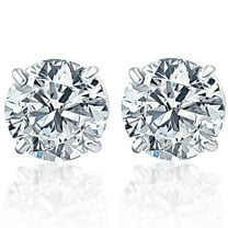 Pompeii .50CT Round Brilliant Cut Natural SI Quality Diamond Stud Earrings In 14K Gold