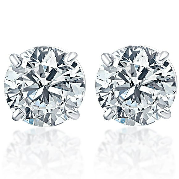 1ct VS Quality Round Brilliant Cut Natural Diamond Stud Earrings In Solid 950 Platinum