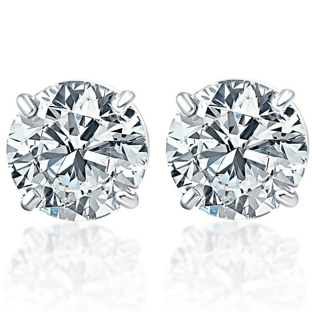 1 1/ 4ct VS Rond Brillant Diamant Naturel Boucles d'Oreilles en Platine 950 Massif