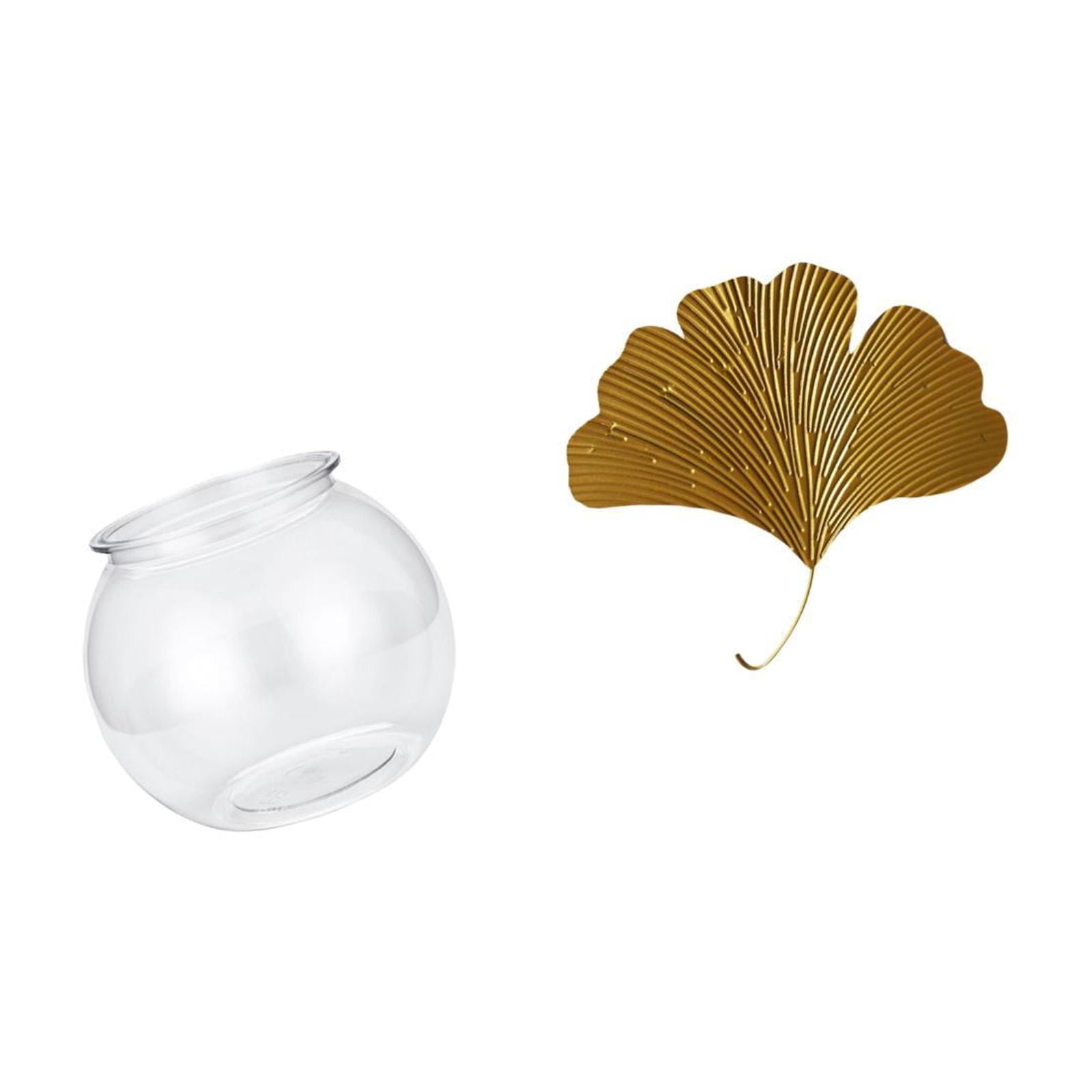 2 Pieces Fish Tank Aquarium Bowl with Round Transparent Design for Living Room Office Desk Decor