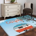 thumbnail image 3 of Let's Go Camping Area Rugs 2.7'x5', Washable Small Throw Rugs for Kitchen Bedroom, Modern Camper Van Trees Blue Sky Indoor Outdoor Rug Non-Slip Low Pile Carpet Runner Reversible Floor Mats, 3 of 8