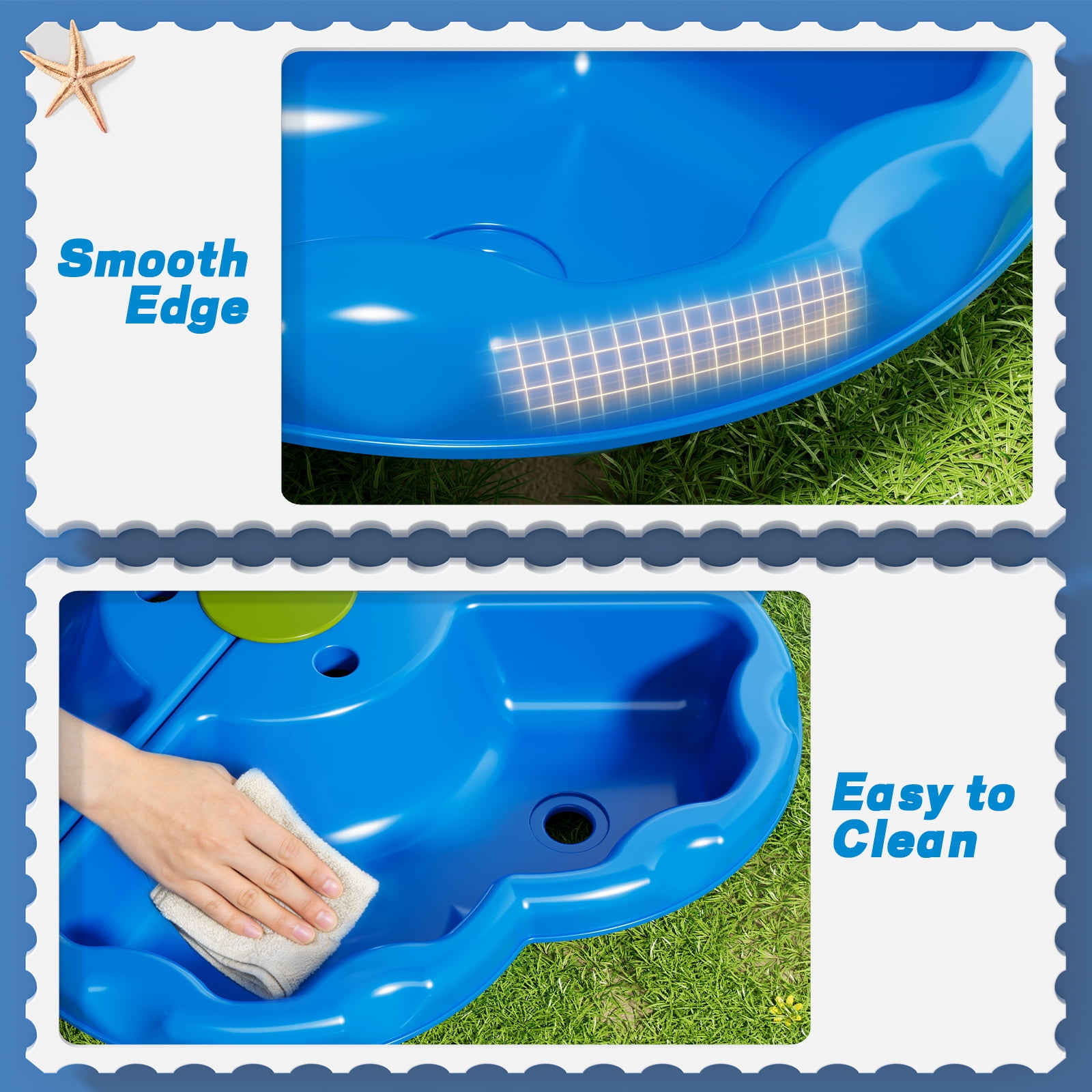 Lucky Doug Water Table for Toddlers 2 3 4 5, 2-Tier Sand Beach Water Play Toys Kids Outdoor Toys for Boys and Girls