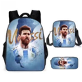 thumbnail image 4 of Soccer Star Messi Backpack Three-piece Teenager Schoolbag Student Cartoon Backpack-tueuio1, 4 of 4