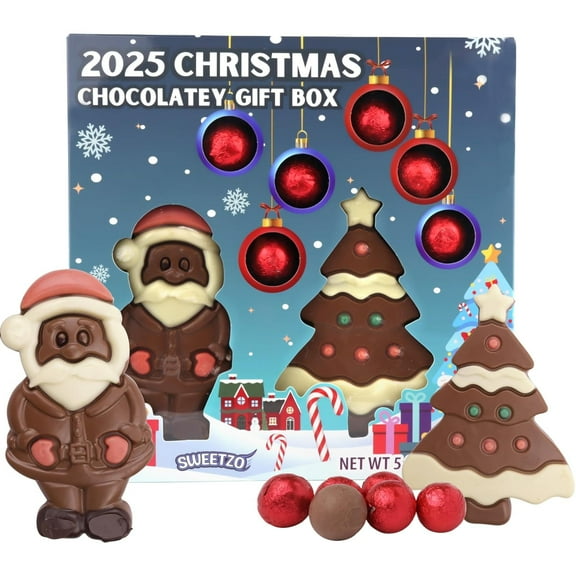 2025 Chocolatey Christmas Gift Box, Stocking Stuffer Candy, 8 Pieces Inside, 5.96 Ounces