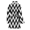 thumbnail image 2 of Black And White Zigzag Pattern Women Bathrobe One Size Univeral Fits, Zigzag Zigzag Fashion Lightweight Plush Fleece Long Robe For Women, 2 of 3