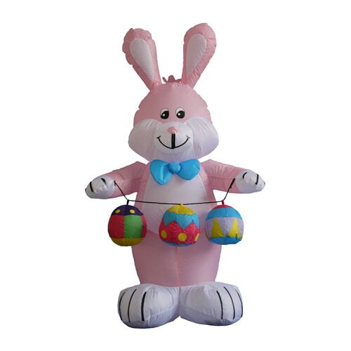 48 Easter Bunny Air Blown Inflatable W Colorful Egg Indoor
