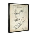 thumbnail image 3 of Stupell Industries Vintage Plane Flight Diagram Graphic Art Jet Black Floating Framed Canvas Print Wall Art, Design by Karl Hronek, 3 of 6