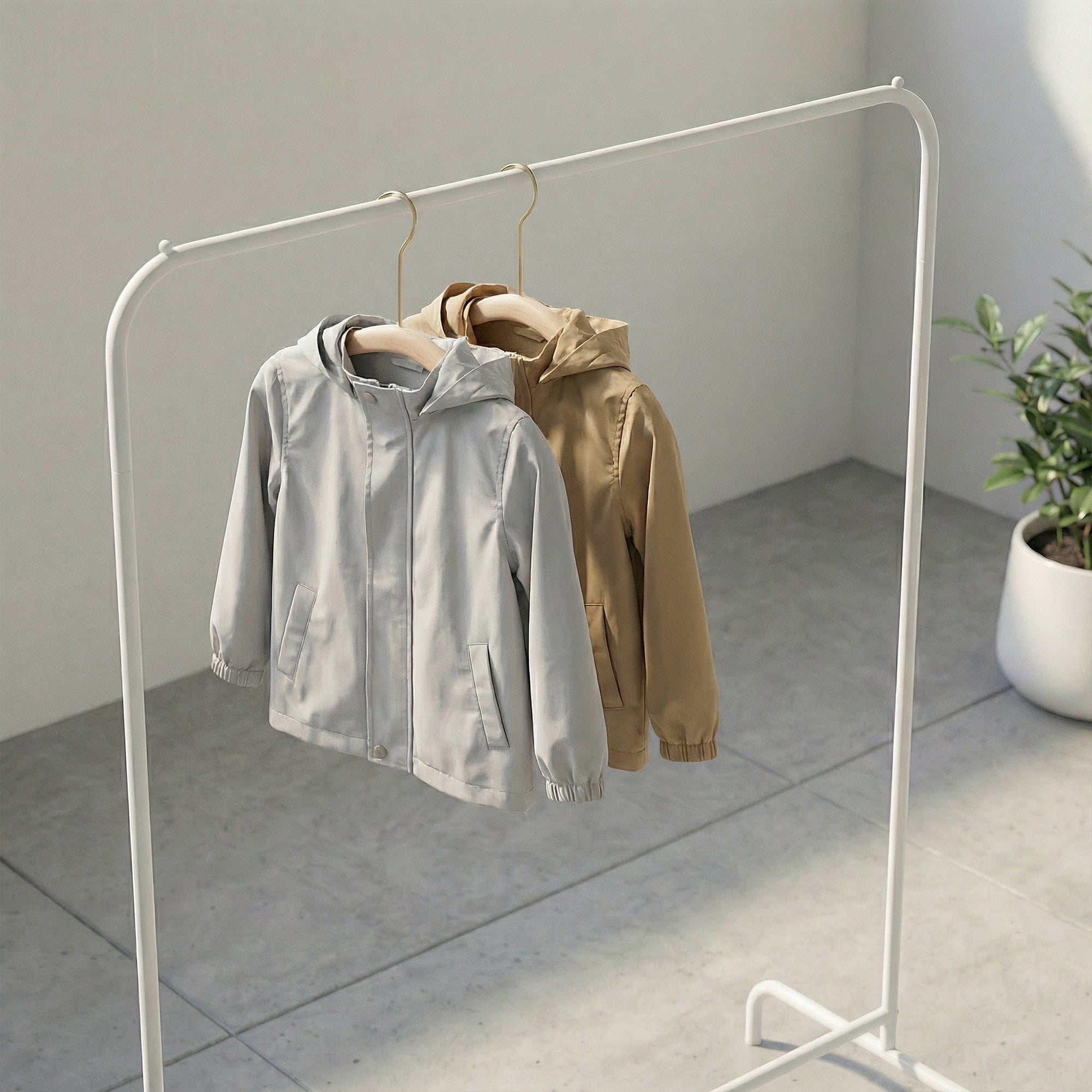 Unique Bargains 2Pcs Wood Nonslip Space Saving Hangers Gold