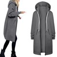 thumbnail image 4 of EDFBUYKRS Female Long Sleeve Hoodie 2026 Women's Fashion Sweat Jacket Solid Color Hooded Zipper Pocket Sweater Coat for Everyday Casual Wear and Comfort L, 4 of 5