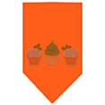 thumbnail image 1 of Christmas Cupcakes Rhinestone Bandana Orange Small, 1 of 2