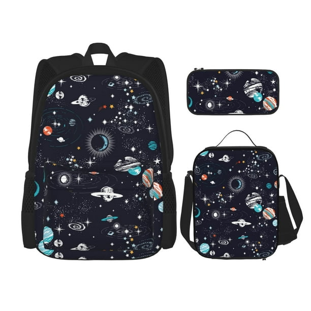 Fotbe Galaxy2 Set Escolar 3 en 1 para Niños - Mochila Duradera con Lonchera Aislante y Estuche para Lápices - Mochila Escolar para Niños y Niñas