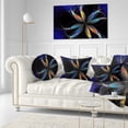 thumbnail image 3 of Designart Abstract Fractal Flower on Black - Floral Throw Pillow - 12x20, 3 of 5