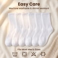 thumbnail image 2 of TRANSLINK Men's 6 Pack White Crew Socks, 75% Cotton Athletic Cushioned Socks, Moisture Wicking Breathable Casual Socks for Work & Sport, 2 of 7