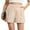 03-Beige, variant on JWD Women's Shorts Summer High Waisted Work Shorts Elastic Waist Back Casual Shorts with Pocket Black M