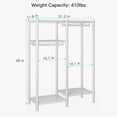 thumbnail image 5 of Ulif F1 Closet Organizer 4-Tier Adjustable Garment Rack for Small Spaces, 410lbs Capacity Metal Clothes Rack with 2 Hanging Rods , 31.2"W x 48"H, White, 5 of 8