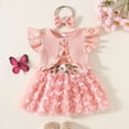 thumbnail image 2 of Staki Newborn Baby Girl Flower Dress Toddler Boho Tutu Tulle Dress Princess Wedding Birthday Party Dresses for Girls(Pink,12-18 Months), 2 of 9