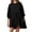 Black, variant on Tumotour 3/4 Sleeve Summer T-Shirt Dress for Women's Ruffled Pleated Hem Patchwork Crew Neck Mini Dress Loose Beach Sundress