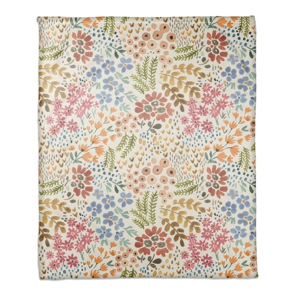 Creative Products Bright Multi Floral 50 x 60 Coral Fleece Blanket