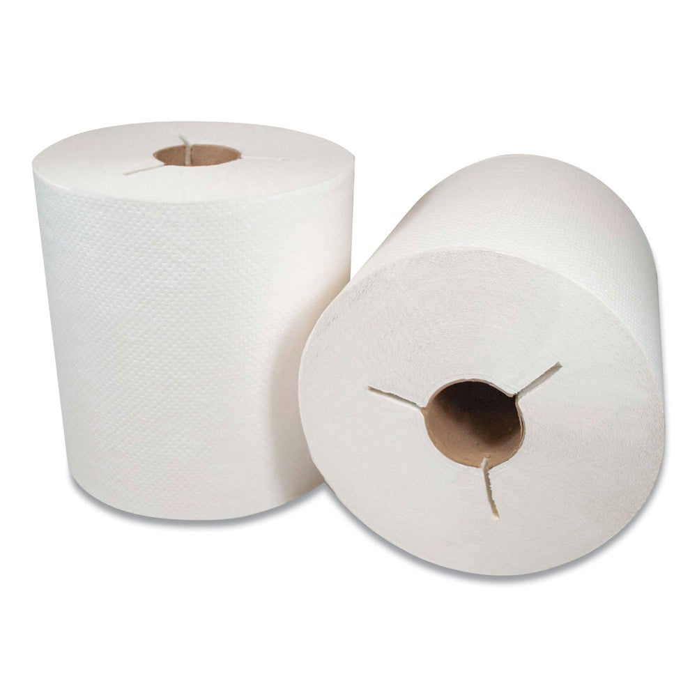Morcon Paper 400WY Morsoft 8 in. x 800 ft. Y-Notch 1-Ply Controlled Towels - White (6 Rolls/Carton)