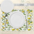 thumbnail image 3 of Ambesonne Nature Place Mats Set of 4, Lemon Woody Romantic, Standard Size, Fern Green Yellow White, 3 of 6