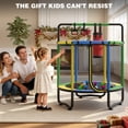 thumbnail image 6 of 55” Toddler Trampoline for Kids with Enclosure, Kids Trampoline, SEGMART Indoor Trampoline, Small Trampolines for Kids, Mini Trampoline with Sandbag, Rings, Ocean Balls, Gifts for Boys, Girls, 6 of 7