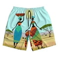 thumbnail image 2 of Honeii's African Women Print Men's Casual Shorts with Drawstring，Swim Trunks Quick Dry Beach Shorts, 2 of 5