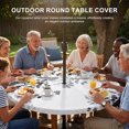 thumbnail image 3 of Round Outdoor Tablecloth with Umbrella Hole and Zipper, Black Leaves Tablecloth with Elastic Waterproof, Summer Botanical Patio Table Covers for 36" - 44" Picnic Pool Tables, 3 of 9