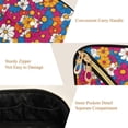 thumbnail image 5 of FORMRS Makeup Bag Travel Cosmetic Organizer for Women Fold Flat Zipper Pouch with Handle, Red Whimsical Floral, 5 of 8
