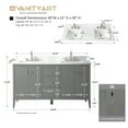 thumbnail image 6 of Vanity Art 60" Bathroom Vanity with Sink, Freestanding Storage Cabinet with Engineered Marble Top, Flip Down Tray, Drawer, and Shelve, 6 of 6