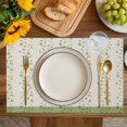 thumbnail image 4 of Green Floral Placemats Set of 4, Spring Flowers Placemats for Dining Table, Place Mats for Kitchen Tabletop, Waterproof Wipeable Dining Table Mats Set, 4 of 9