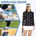 thumbnail image 6 of Garronmavis Women's Long Sleeve Golf Tennis Shirt 1/4 Zip Collar Workout Sports Workout Tops Athletic Shirt, Golf Ball Print, Size XS, 6 of 7