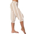 thumbnail image 2 of LIaqionyy Women Striped Capri Pants High Waisted Yoga Sweatpants Lounge Cropped Jogger Pant with Pockets, 2 of 6