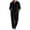 *2-Black, variant on VBVC Men's 2 Piece Linen-Cotton Hooded Set,Henley Button Shirt and Drawstring Pant For Men,Black,S-3XL