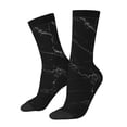 thumbnail image 2 of Uemuo Black Marble Texture Abstract Pattern Women's Crew Socks, Soft Durable Breathable Moisture-Wicking with Odor Control Cotton socks, 2 of 9