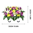 thumbnail image 3 of Artificial Satin Saddle Flower, 24-inch Silk Floral Arrangement for Memorial Day Cemetery Tombstone Decoration, 3 of 6