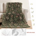 thumbnail image 5 of Sage Green Floral Boho Blanket Soft Cozy Warm Throw Blanket for Couch, Plush Fuzzy Flannel Fleece Blankets for Sofa, Ethnic Tribe Abstract Art Flower Bed Blankets Lightweight Gifts for Women, 30"x40", 5 of 9