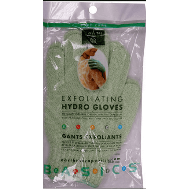 Earth Therapeutics Exfoliating Hydro Gloves Assorted Colors 1 Pair Pack