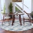 thumbnail image 3 of Round Rugs 7Ft, Blue Sharks Coastal Round Area Rug Washable Indoor Throw Carpet, Summer Beach Ocean Nautical Large Non Slip Circle Rug for Dining Room Playroom Home Decor Aesthetic, 3 of 8