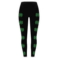 thumbnail image 4 of DDAPJ pyju St. Patrick's Day Leggings for Women Irish Shamrock Print Casual Skinny Pants Novelty Holiday Tights Buttery Soft Stretchy Yoga Running Pants Black#2 XL, 4 of 5
