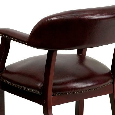 Flash Furniture - Diamond  Traditional Vinyl Side Chair - Upholstered - Oxblood Vinyl