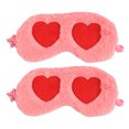 thumbnail image 1 of 2Pcs Lovely Heart Pattern Eye Masks Sleep Eyeshade Lightweight Comfortable Night Blindfold Without Ice Bag(Red Pink), 1 of 7