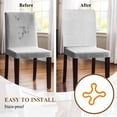 thumbnail image 4 of White Burlap Texture Chair Back Cover for Dining Room, Farmhouse Vintage White Removable Kitchen Chair Slipcovers, Washable Seat Protector for Restaurant Party Banquet Wedding Décor, 4 of 9