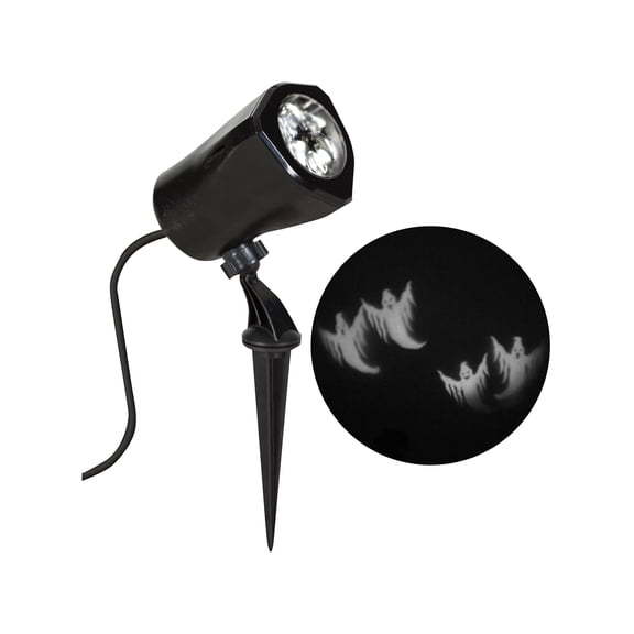 Gemmy Halloween Lightshow Whirl A Motion Skeletons White LED Projector Lights Holiday Lighting, 9"