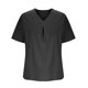 thumbnail image 3 of Karight Womens Plus Size Tops Short Sleeve V Neck Tunic Casual Loose Fit Summer Shirt Pleated Curve Hem Side Split Blouses, 3 of 7