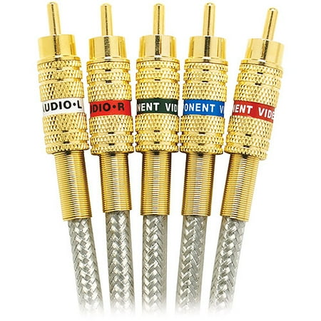 Component Video Cable Gold Plating - RCA 9' Component Video And Stereo Cable