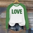 thumbnail image 3 of Ohufall Long Sleeve Shirts For Women, Spring Patchwork St. Patrick's Day Printed Round Neck Casual Loose Tee Pullover Women Tops, 3 of 4