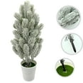 thumbnail image 4 of Artificial Christmas Tree Decorations - 50" Green Bonsai Plant with Snowflakes for Home & Holiday Decor, 4 of 9