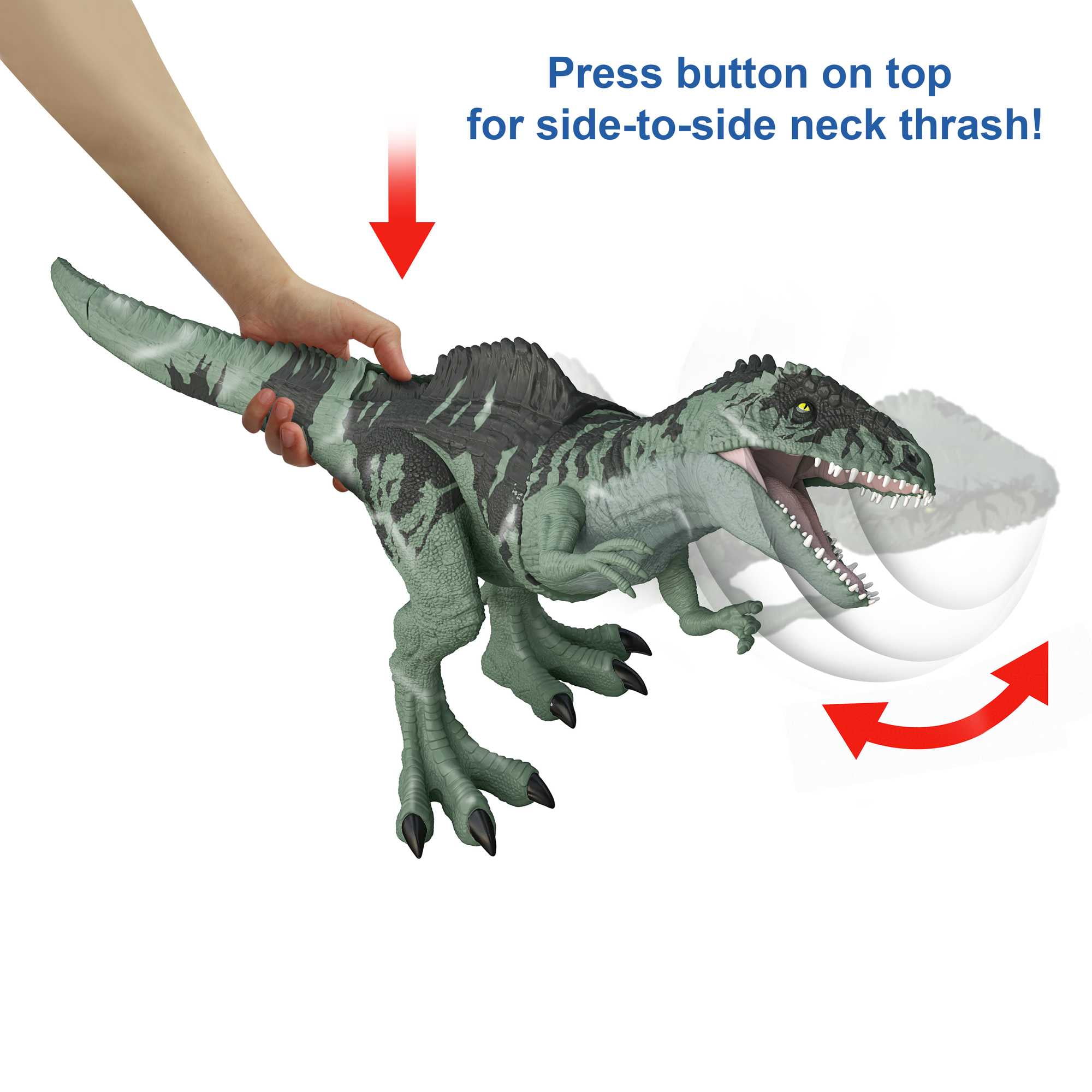 Jurassic World Dominion Strike ‘N Roar Giganotosaurus Dinosaur Action Figure With Motion and Sound, Toy Gift With Physical and Digital Play​