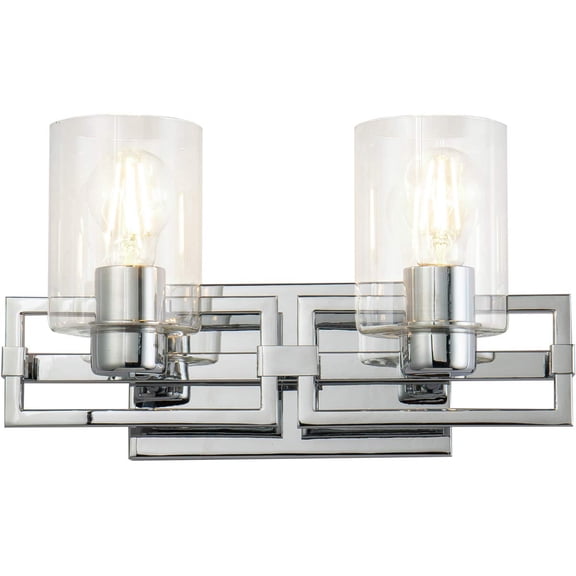 Lucas McKearn Estes 2-light Metal Bath Vanity Light in Polished Chrome