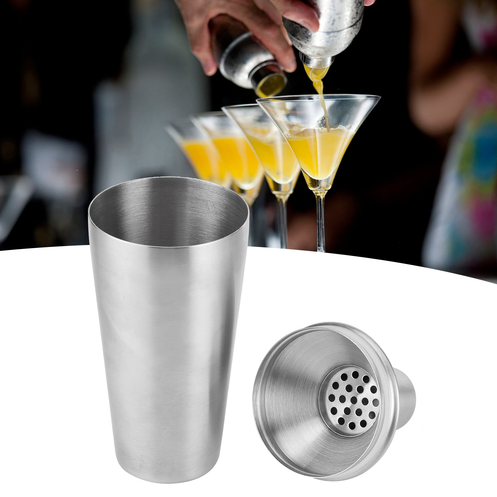 700ml Stainless Steel Cocktail Martini Shaker Party Bartending Drink Mixer 